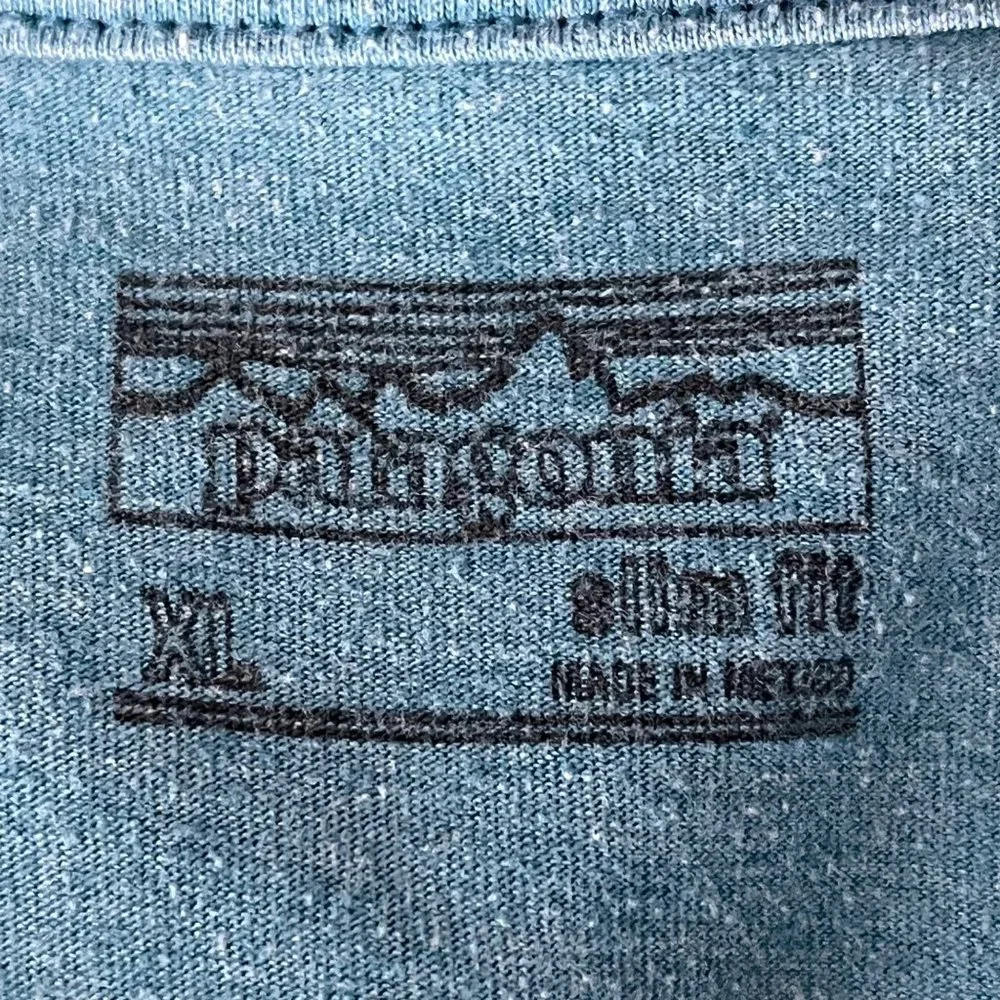 Patagonia Blue Short Sleeve Tee with Black Logo - Picture 2 of 7